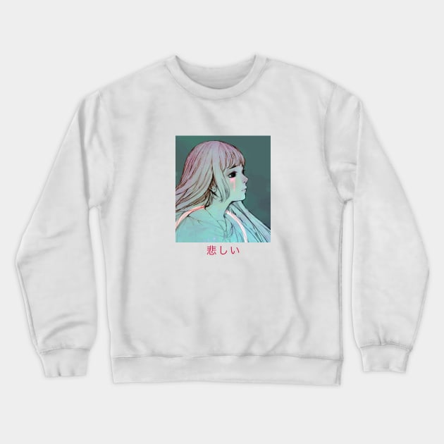 Sad Girl Vaporwave Aesthetic Crewneck Sweatshirt by onlyheaven